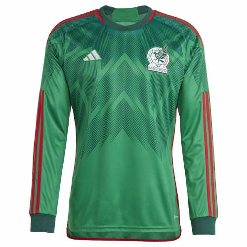 Mexico Soccer Jersey Long Sleeve Home Replica World Cup 2022