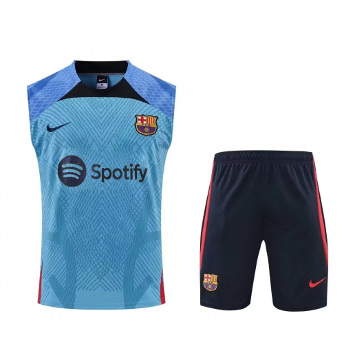 Barcelona Sleeveless Training Kit (Top+Shorts) Blue 2022/23