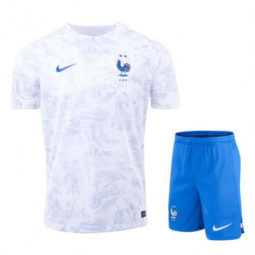 France National Soccer 10 MBAPPE 2022 World Cup White Away Replica Jersey