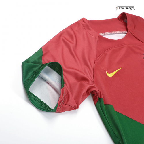 Portugal Kids Jersey Home Whole Kit(Jersey+Shorts+Socks) Replica World Cup 2022