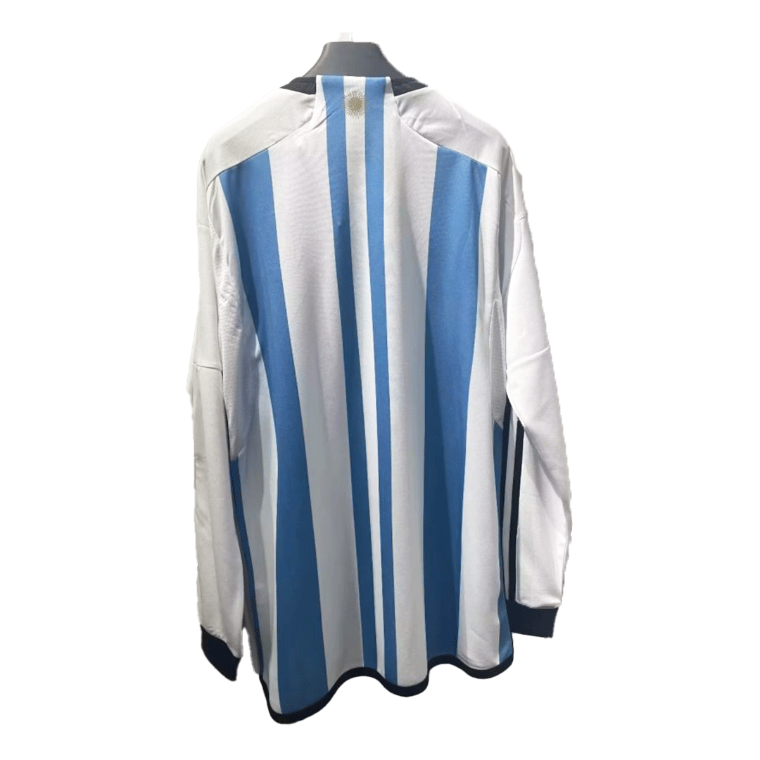 Argentina 3 Stars Jersey Long Sleeve Home Replica World Cup 2022