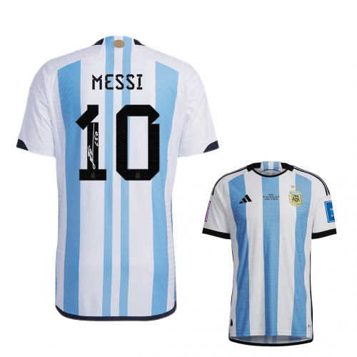 Messi #10 Argentina Jersey 2022 Authentic Away World Cup - THREE