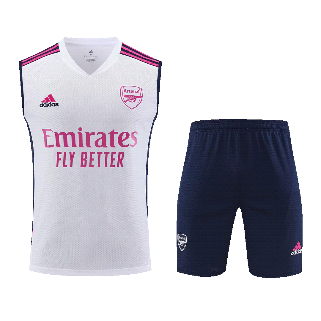 tiltrækkende varme Misvisende Arsenal Sleeveless Training Kit (Top+Shorts) White 2023/24 | MineJerseys