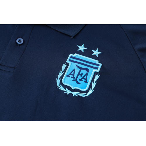 Argentina Three Stars Polo Shirt Navy 2023