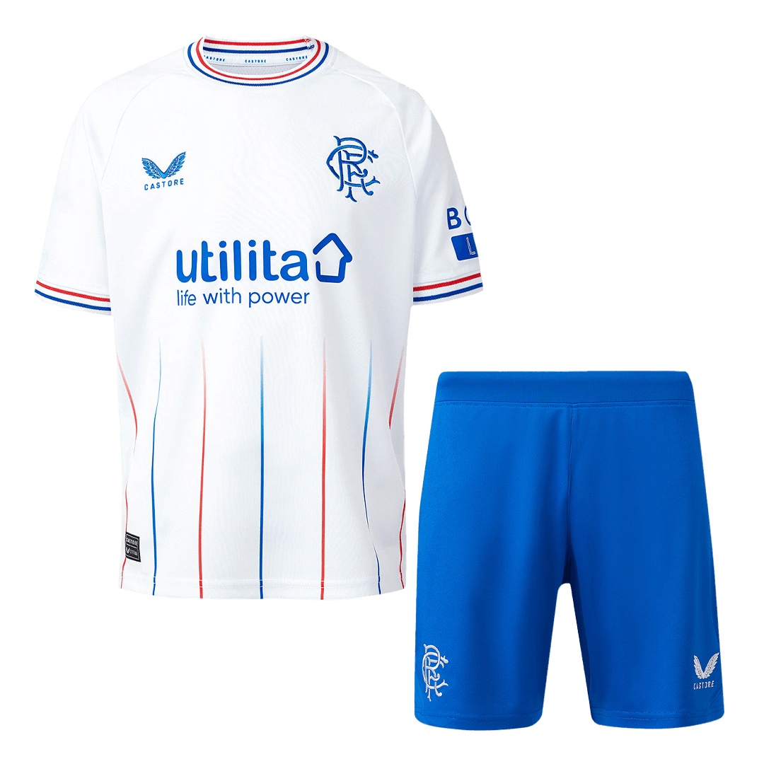 Kids Glasgow Rangers Away Kit Jersey+Shorts 2023/24