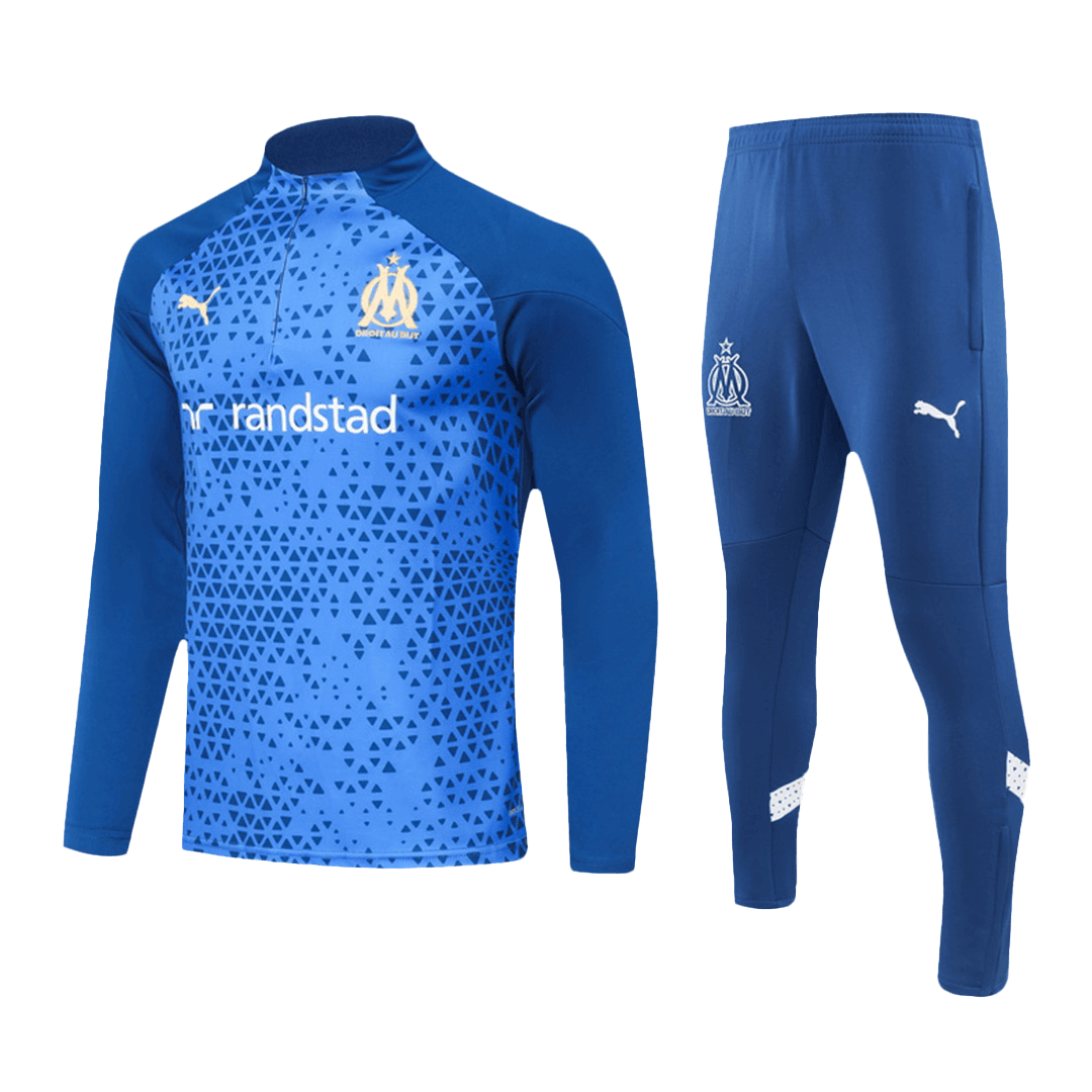 Marseille Zipper Sweatshirt Kit(Top+Pants) Blue 2023/24