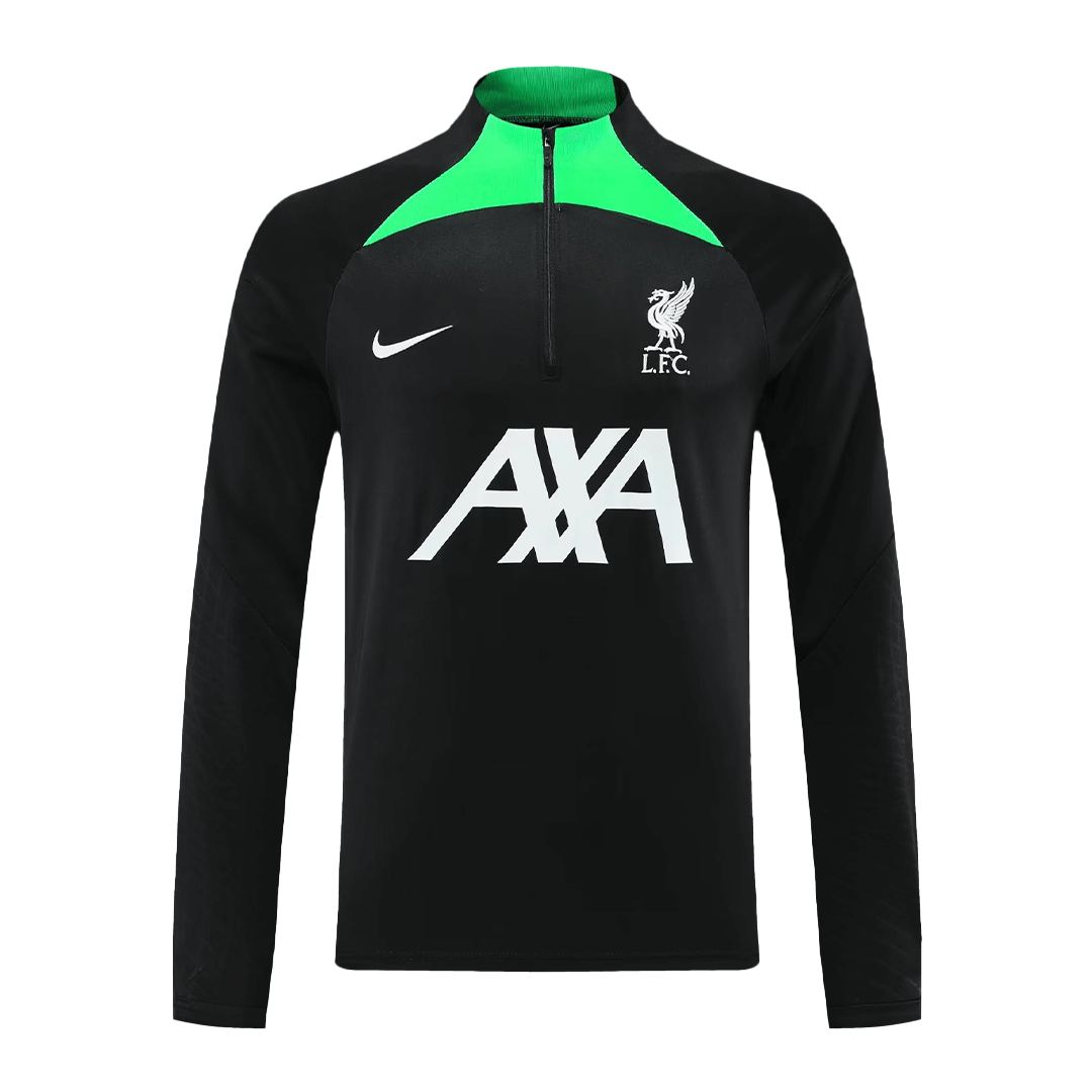 Kids Liverpool Zipper Sweatshirt Kit(Top+Pants) Black 2023/24