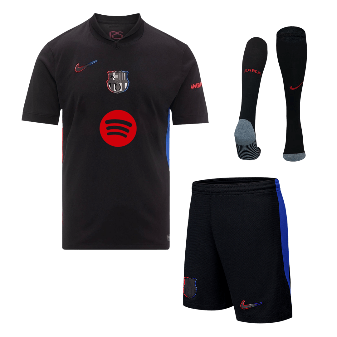 Barcelona Away Spotify Logo Without Text Full Kit(Jersey+Shorts+Socks) 2024/25