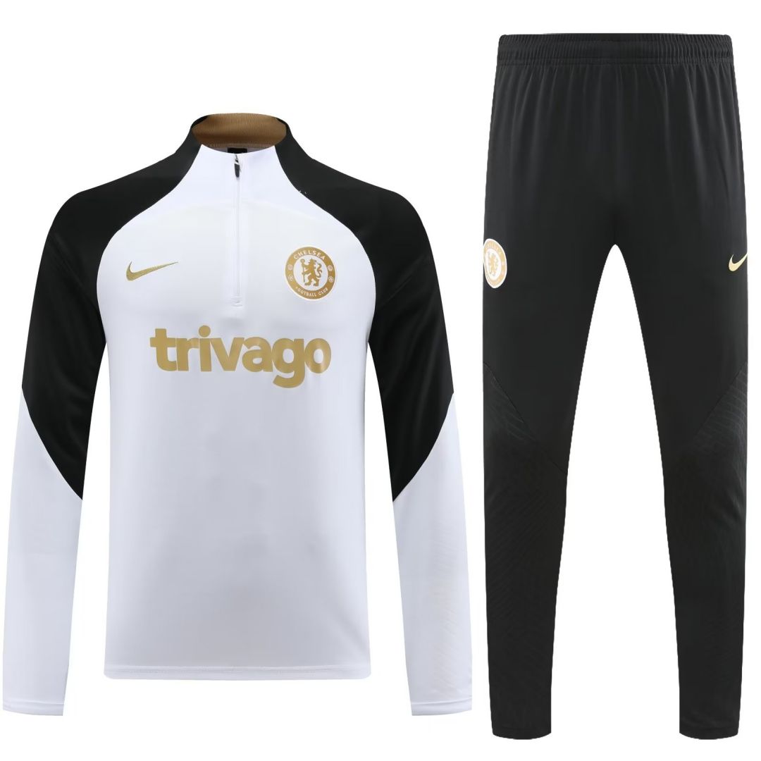 Chelsea Zipper Sweatshirt Kit(Top+Pants) White 2023/24