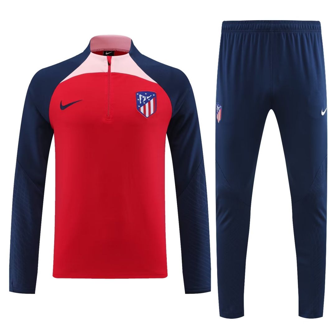 Atletico Madrid Zipper Sweatshirt Kit(Top+Pants) Red 2023/24