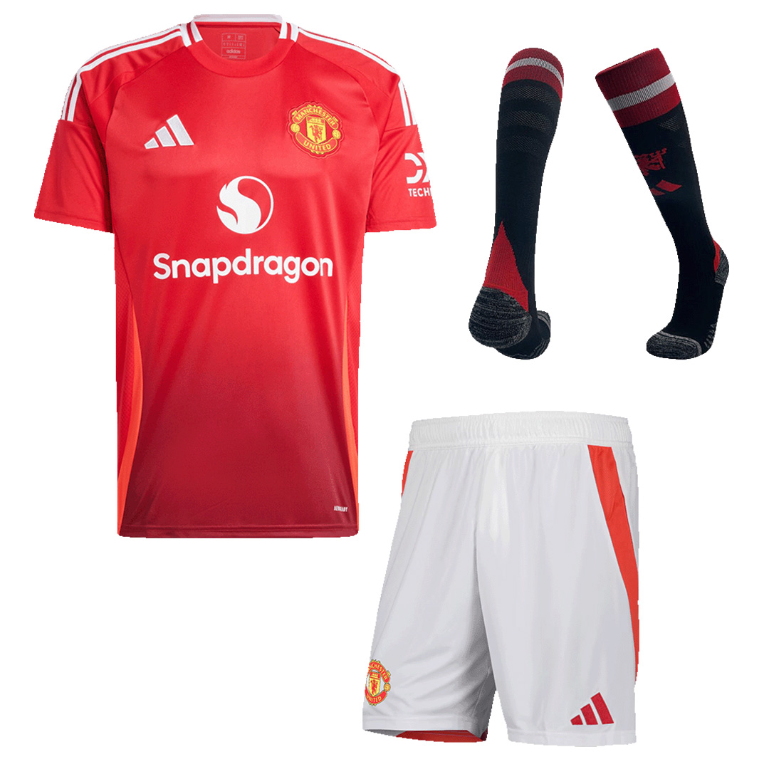 [Super Replica] Manchester United Home Full Kit(Jersey+Shorts+Socks) 2024/25