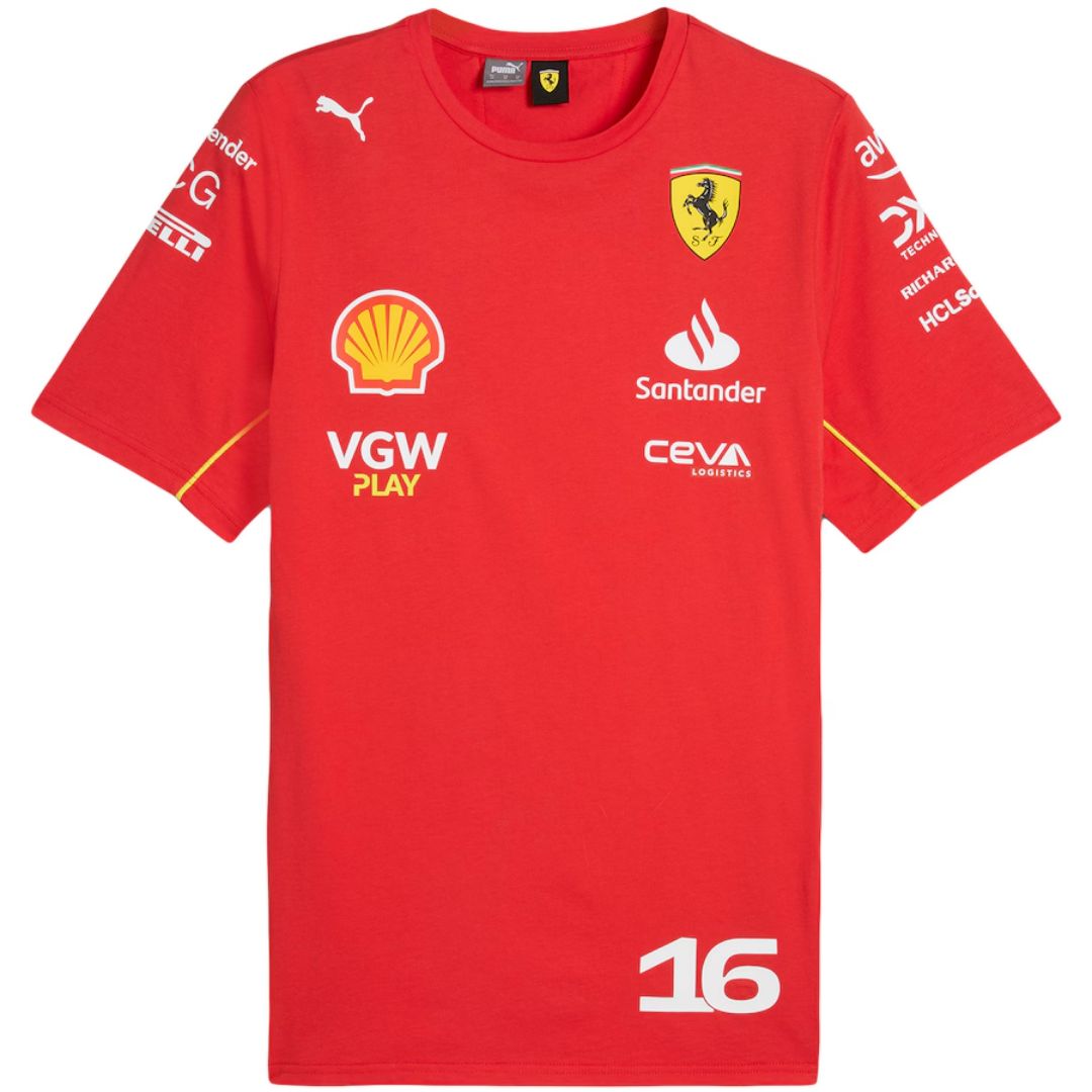 [Free] Scuderia Ferrari F1 Racing Team Charles Leclerc Driver T-Shirt - minejerseys