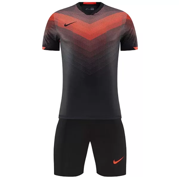 NK-907 Customize Team Black Soccer Jersey Kit(Shirt+Short) - minejerseys