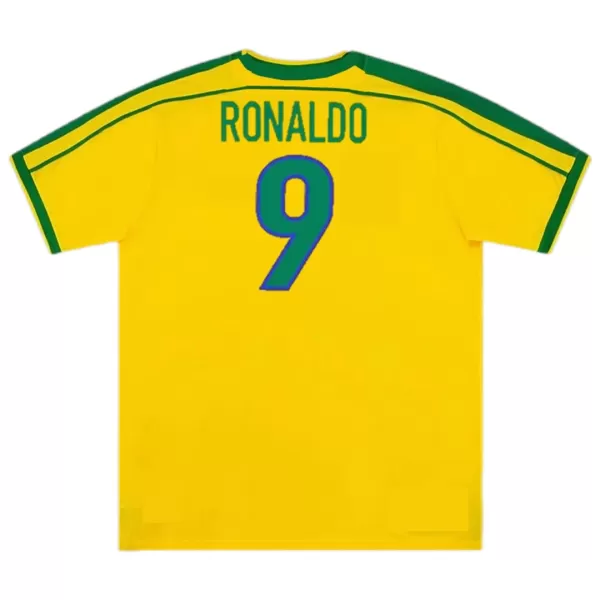 Ronaldo #9 Retro Brazil Home Jersey World Cup 1998 - minejerseys