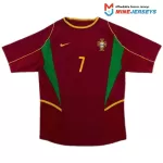 Figo #7 Retro Portugal Home Jersey World Cup 2002 - minejerseys