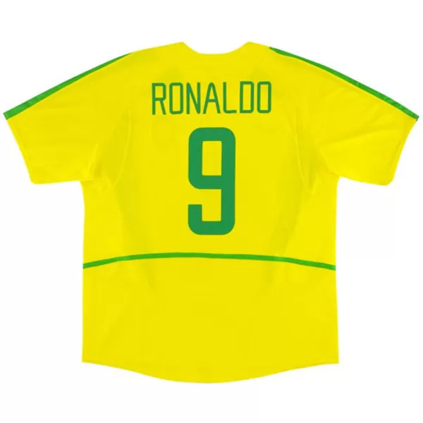 Ronaldo #9 Retro Brazil Home Jersey World Cup 2002 - minejerseys