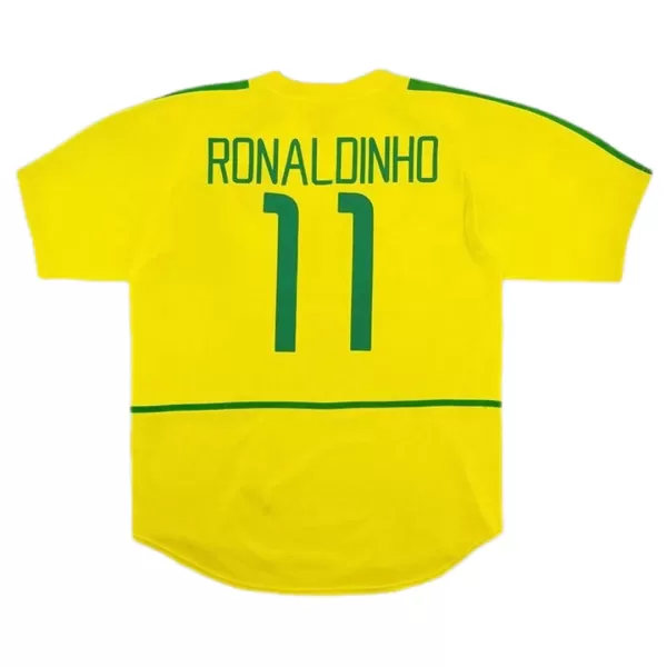 Ronaldinho #11 Retro Brazil Home Jersey World Cup 2002 - minejerseys