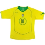Ronaldinho #10 Retro Brazil Home Jersey 2004 - minejerseys