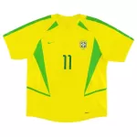Ronaldinho #11 Retro Brazil Home Jersey World Cup 2002 - minejerseys