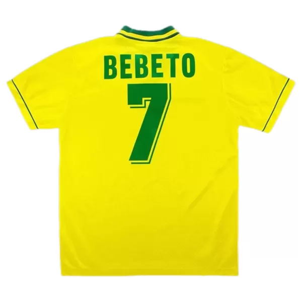 BEBETO #7 Retro Brazil Home Jersey World Cup 1994 - minejerseys
