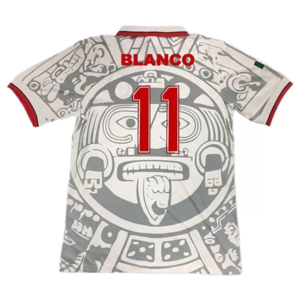 BLANCO #11 Retro Mexico Away Jersey World Cup 1998 - minejerseys