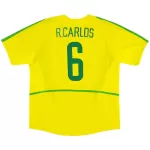 R.CARLOS #6 Retro Brazil Home Jersey World Cup 2002 - minejerseys