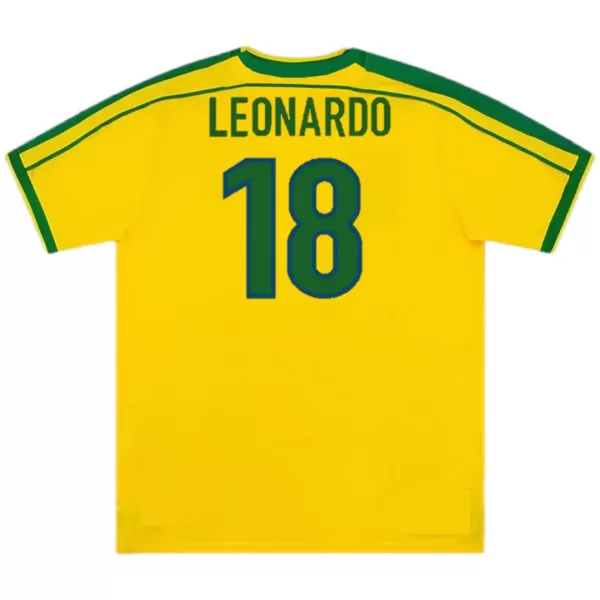 LEONARDO #18 Retro Brazil Home Jersey World Cup 1998 - minejerseys