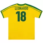 LEONARDO #18 Retro Brazil Home Jersey World Cup 1998 - minejerseys