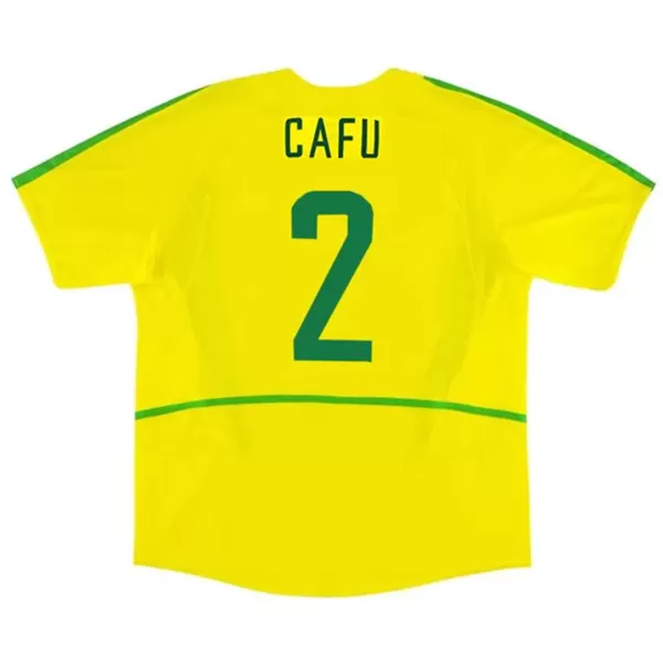 CAFU #2 Retro Brazil Home Jersey World Cup 2002 - minejerseys