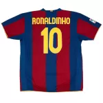 Ronaldinho #10 Retro Barcelona Home Jersey 50-Years Anniversary 2007/08 - minejerseys