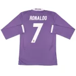 Ronaldo #7 Retro Real Madrid Long Sleeve Away Jersey 2016/17 - minejerseys
