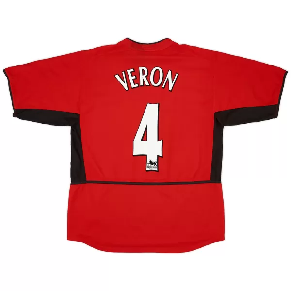 Veron #4 Retro Manchester United Home Jersey 2002/04 - minejerseys