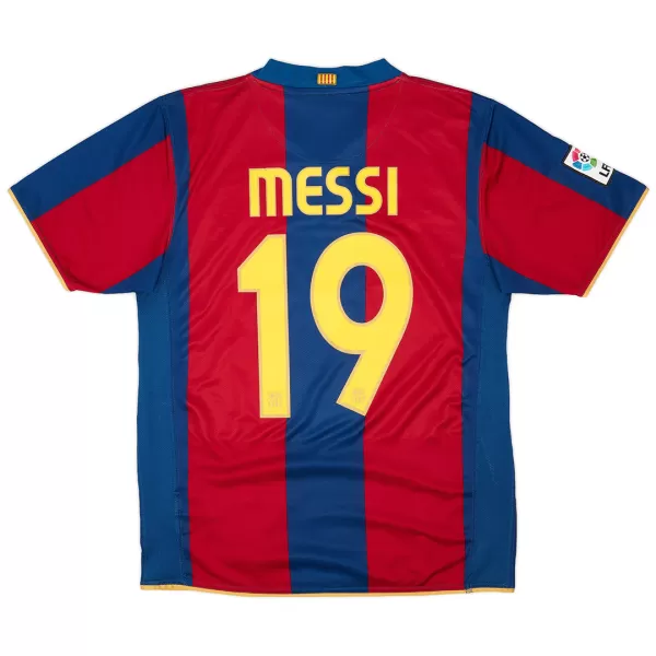 Messi #19 Retro Barcelona Home Jersey 50-Years Anniversary 2007/08 - minejerseys