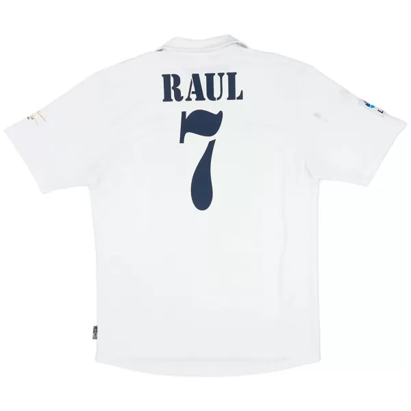 RAUL #7 Retro Real Madrid Centenary Home Jersey 2002/03 - minejerseys