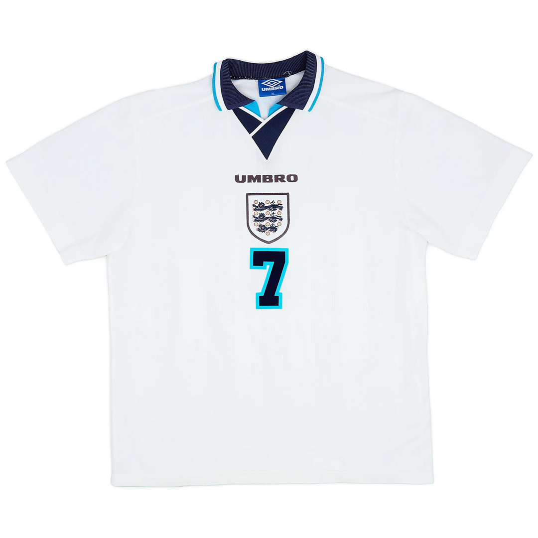 David Beckham x Retro England Home Jersey Euro Cup 1996 - Image 2
