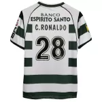 C.RONALDO #28 Retro Sporting Lisbon Home Jersey 2002/03 - minejerseys