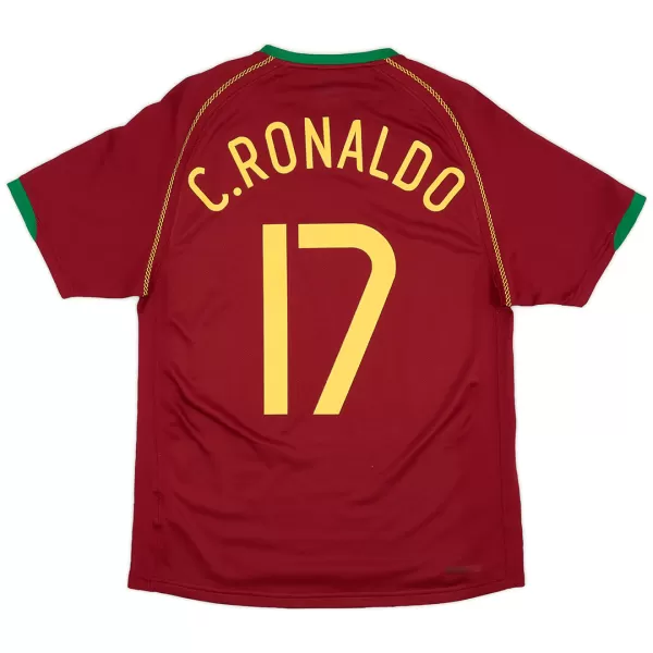 C.RONALDO #17 Retro Portugal Home Jersey World Cup 2006 - minejerseys