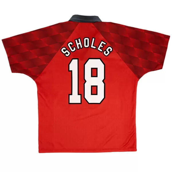 Scholes #18 Retro Manchester United Home Jersey 1996/98 - minejerseys