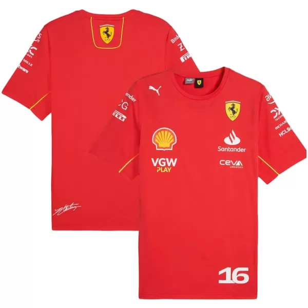 [Free] Scuderia Ferrari F1 Racing Team Charles Leclerc Driver T-Shirt - minejerseys