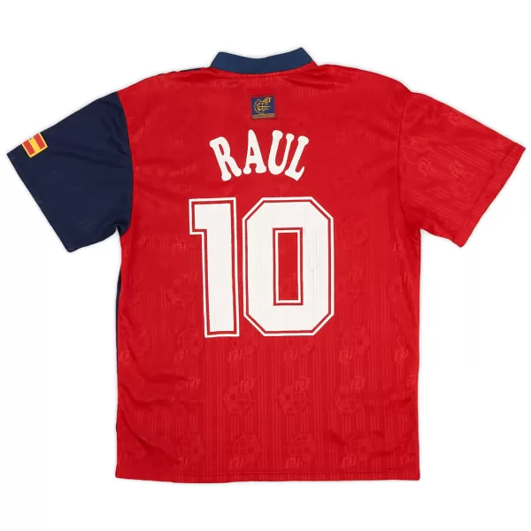 RAUL #10 Retro Spain Home Jersey 1996 - minejerseys