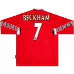 Beckham #7 Retro Manchester United Home Sleeve Sleeve Jersey 1998/00 - minejerseys