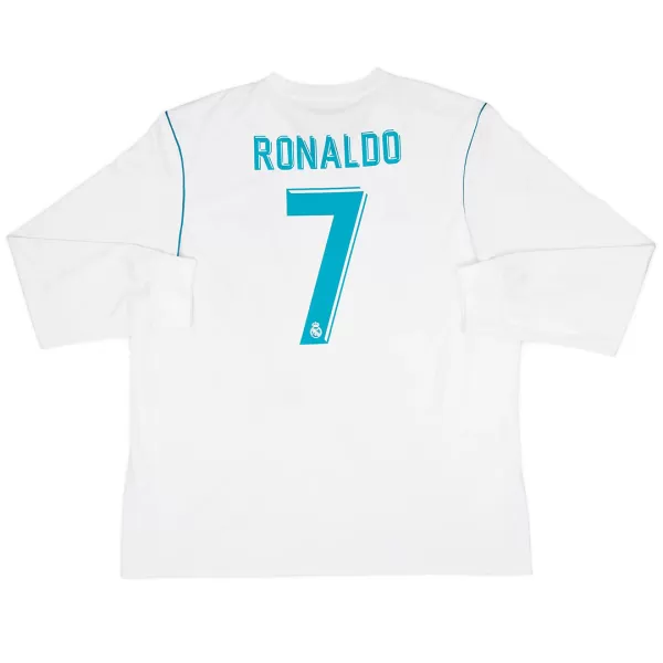 RONALDO #7 Retro Real Madrid Home Long Sleeve Jersey 2017/18 - minejerseys