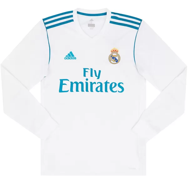 Retro Real Madrid Home Long Sleeve Jersey 2017/18 - minejerseys