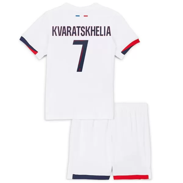 KVARATSKHELIA #7 Kids PSG Away Jersey Kit 2025/26 - minejerseys