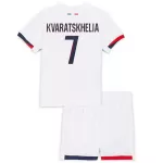 KVARATSKHELIA #7 Kids PSG Away Jersey Kit 2025/26 - minejerseys