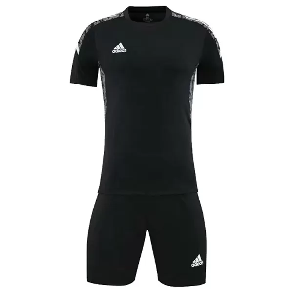 Customize Team Soccer Jersey Kit (Shirt+Short) Black - 720 - minejerseys