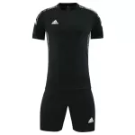 Customize Team Soccer Jersey Kit (Shirt+Short) Black - 720 - minejerseys