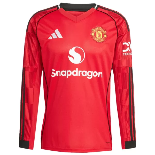 Manchester United Home Long Sleeve Jersey 2025/26 - minejerseys