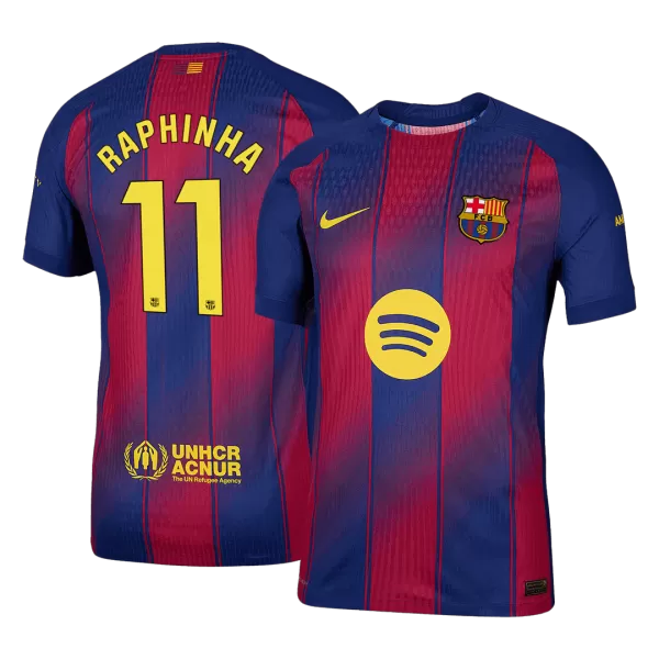 RAPHINHA #11 Barcelona Home Match Jersey Player Version 2025/26 - minejerseys