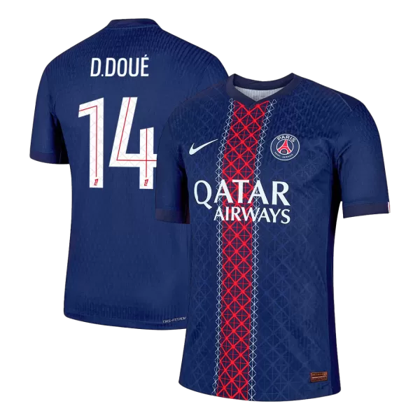 D.DOUÉ #14 PSG Home Match Jersey Player Version 2025/26 - minejerseys
